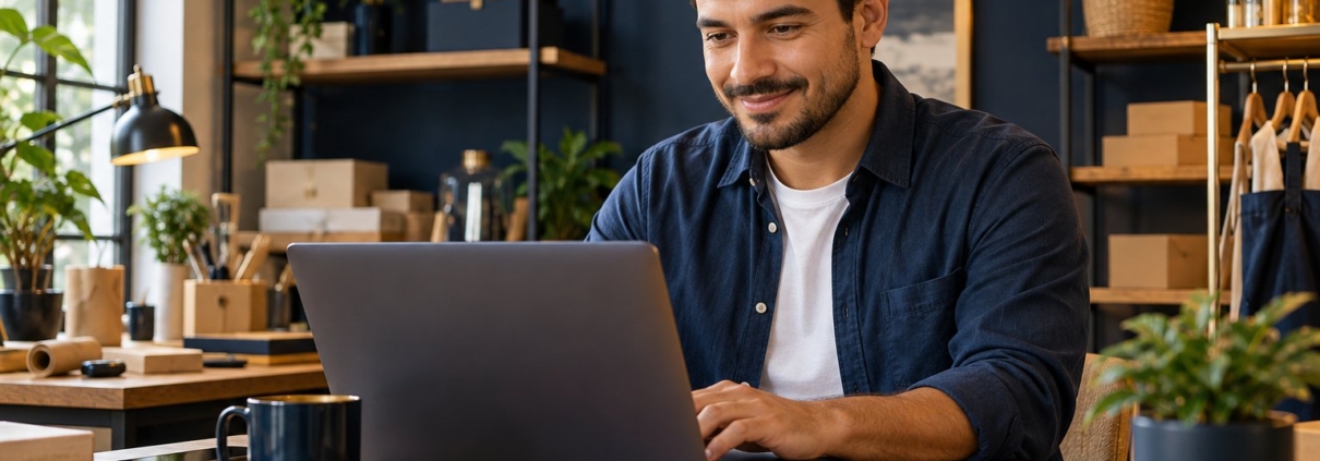 Pequeno empresário em seu escritório