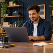 Pequeno empresário em seu escritório
