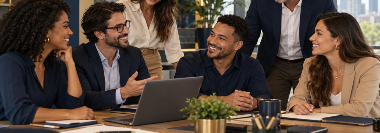 Equipe de empresa reunida